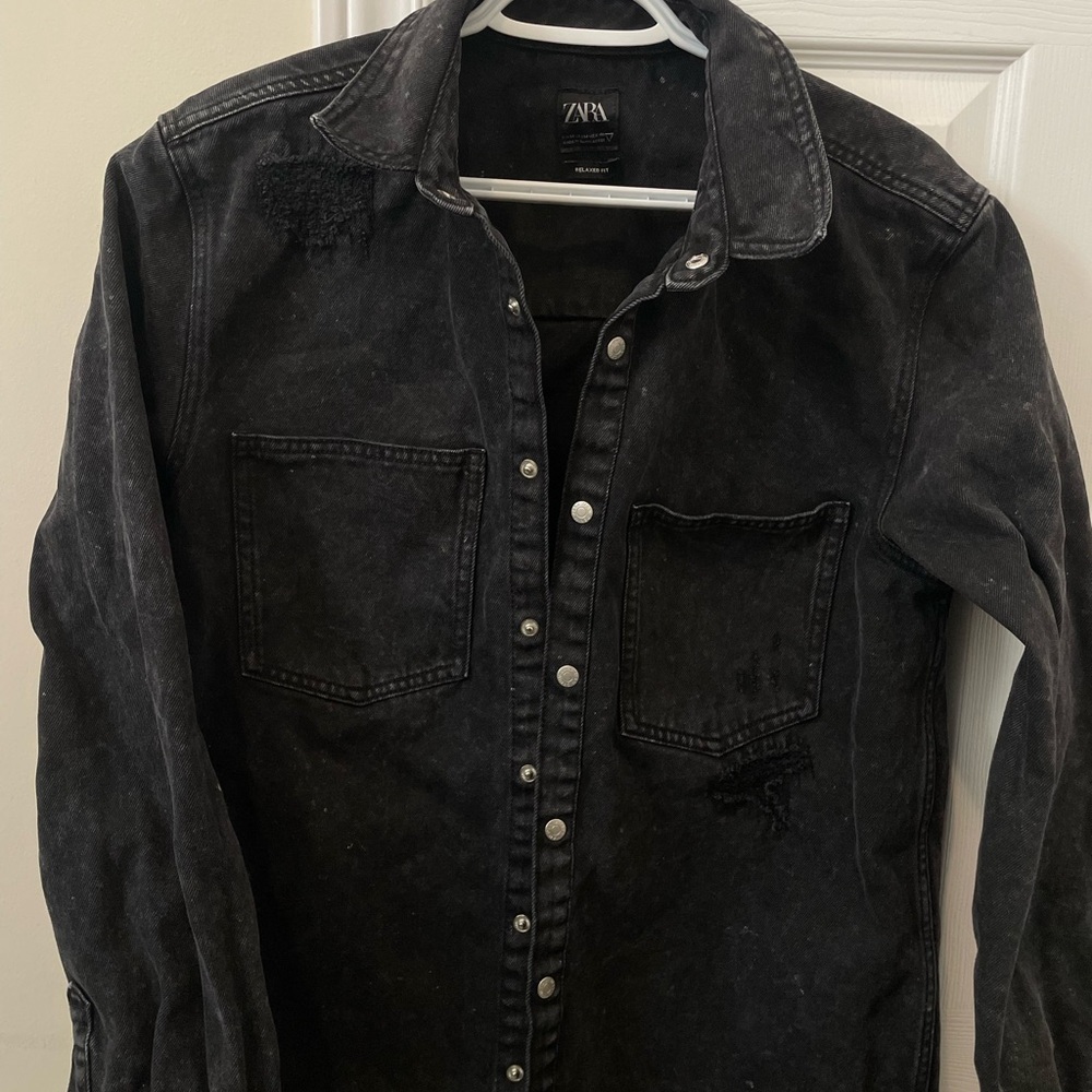 Zara Men's Charcoal Demin Jacket medium